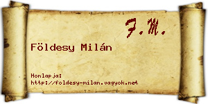 Földesy Milán névjegykártya