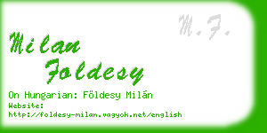 milan foldesy business card