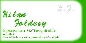 milan foldesy business card